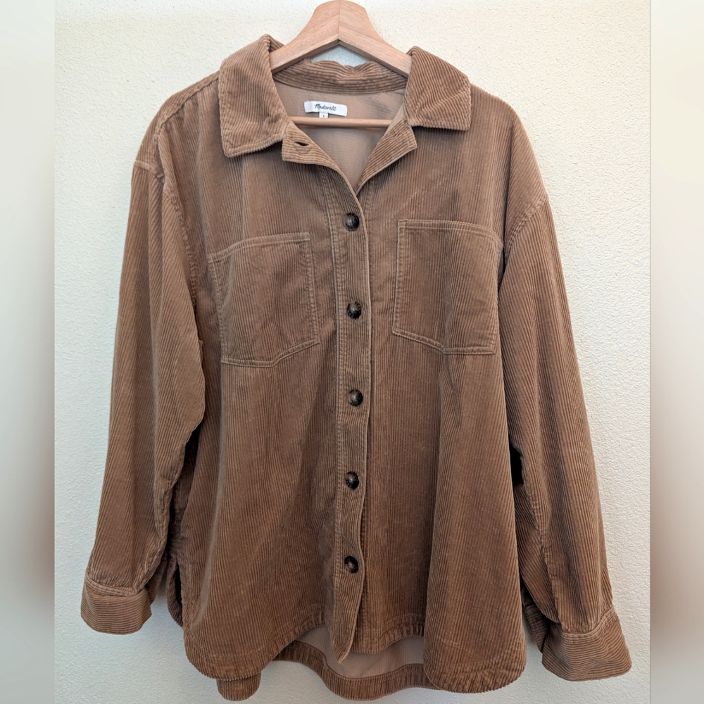 Madewell Womens Brown Utility Corduroy Button Up Shirt